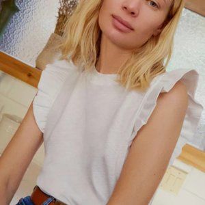 Nation Ltd Ruffle Paulette Tank Top (M - White)